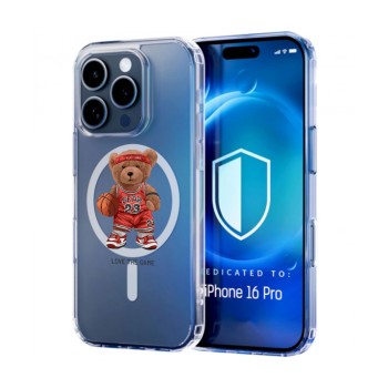 Husa pentru Iphone 16 Pro Max, Atasare Magnetica, MagSafe, Love the Game, Clear