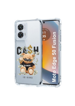 Husa Antisoc pentru Motorola Edge 50 Fusion, AirBag PRO, Clear, Cash is king  