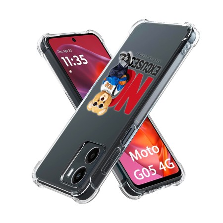 Husa Antisoc pentru Motorola Moto G05, AirBag PRO, Clear, No Excuses