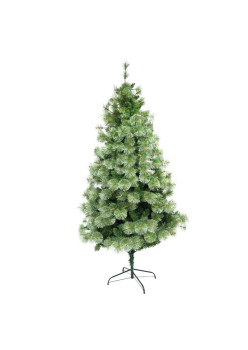 Brad artificial tip pin de Craciun, inaltime 180 cm, pentru interior/exterior, 626 ramuri, suport metalic inclus, Verde