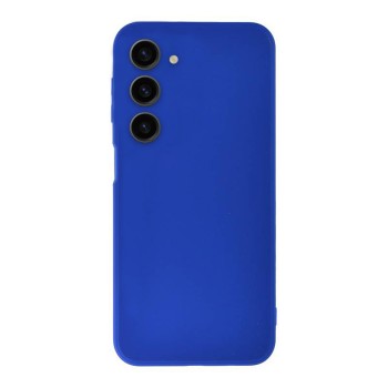 Husa Silicon compatibila Samsung Galaxy S23 FE, Soft Matt, Protectie Camera Foto, Albastru