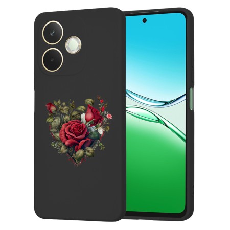 Husa pentru Oppo A5 Pro 4G / A5 Pro 5G, Microfibra in interior, Catifea Matt, DC 1, Negru, Heart