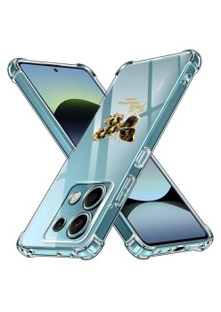 Husa Antisoc pentru Xiaomi Redmi Note 14S - AirBag TPU, Colțuri Ranforsate- Butterfly Auriu 