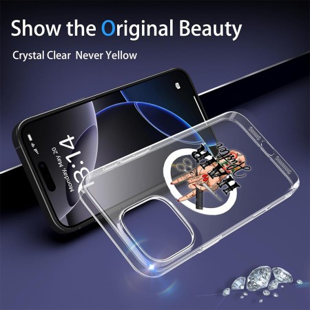 Husa pentru Apple iPhone 15 Pro Max, Atasare Magnetica, MagSafe, Hair Hustler, Clear