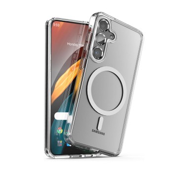 Husa pentru Samsung Galaxy A56, Atasare Magnetica, MagSafe, Clear