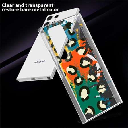 Husa pentru Samsung Galaxy S24 Ultra, Atasare Magnetica, MagSafe, Pattern Skin 49, Clear