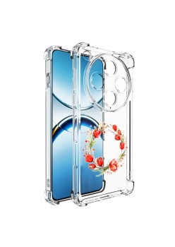 Husa Antisoc pentru Oppo Find X8 Pro, AirBag, Pink wreath 15, Clear 