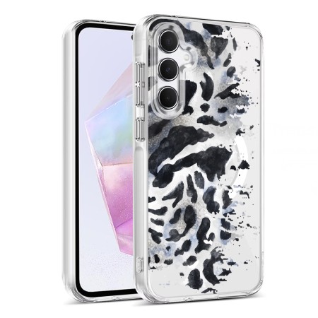 Husa pentru Samsung Galaxy A55 5G, Atasare Magnetica, MagSafe, Pattern Skin 50, Clear