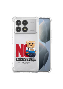 Husa Antisoc pentru Xiaomi Poco F6 Pro, AirBag PRO, Transparent, No Excuses