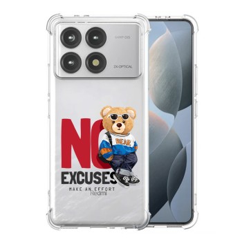 Husa Antisoc pentru Xiaomi Poco F6 Pro, AirBag PRO, Transparent, No Excuses