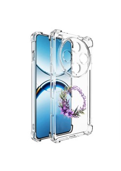 Husa Antisoc pentru Oppo Find X8 Pro, AirBag, Pink wreath 10, Clear 