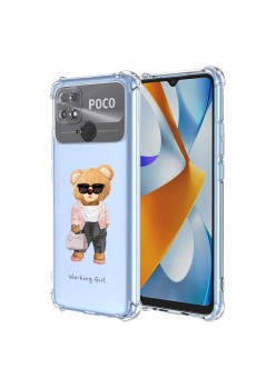 Husa Antisoc pentru Xiaomi Poco C40, AirBag PRO, Clear, Working Girl