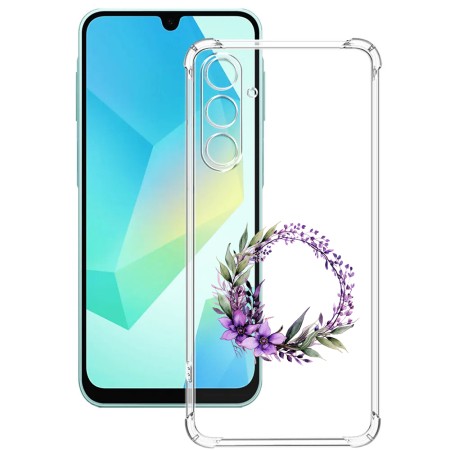 Husa Antisoc pentru Samsung Galaxy A26, AirBag, Pink wreath 10, Clear 