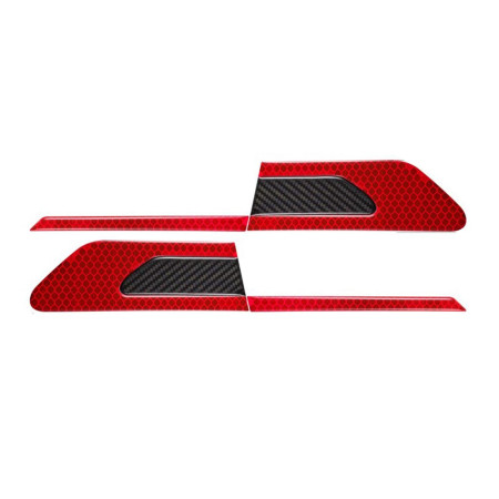 Set 2 stickere reflectorizante Bumerang cu insertie Carbon 5D, Rosu
