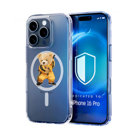 Husa pentru Iphone 16 Pro Max, Atasare Magnetica, MagSafe, No Fear, Clear