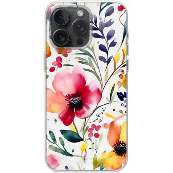 Husa personalizata pentru Apple iPhone 15 Pro Max, MagSafe Atasare Magnetica, Antisoc, Model Flori 5