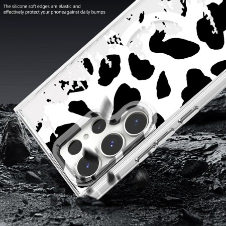 Husa pentru Samsung Galaxy S24 Ultra, Atasare Magnetica, MagSafe, Pattern Skin 12, Clear
