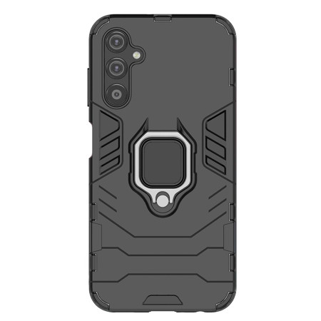 Husa Ring Defender compatibila Samsung Galaxy A25 5G, Antishock Armor, Inel rotativ 360 grade, Magnet suport auto incorporat, TPU si PC, Negru