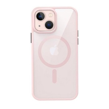 Husa Magsafe compatibila Apple iPhone 15, Inductie Magnetica, Profesionala, Rose