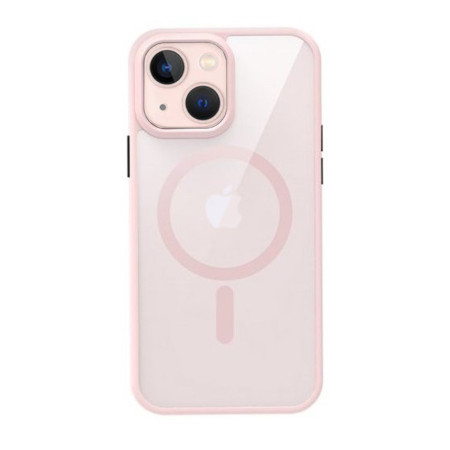 Husa Magsafe compatibila Apple iPhone 15 Plus, Inductie Magnetica, Profesionala, Rose