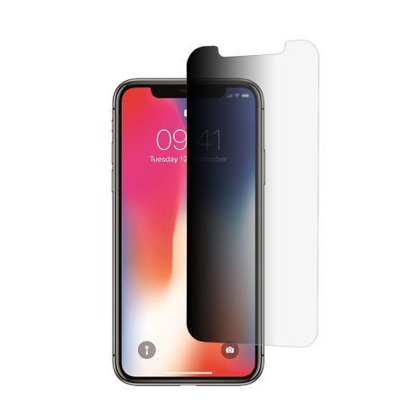 Folie telefon Privacy de sticla compatibila iPhone X / XS / 11 Pro, 2.5D, Protectie Profesionala, Case Friendly, Negru