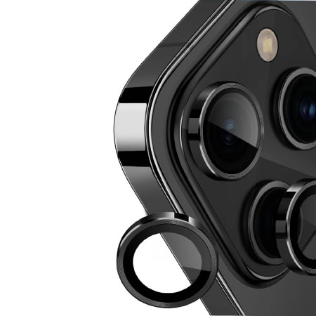 Folie Camera Foto compatibila Apple Iphone 15 Pro, 9H Anti Explozie Securizata, Space Black
