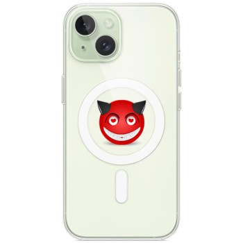 Husa personalizata Apple iPhone 15 Plus, MagSafe, Evil Love