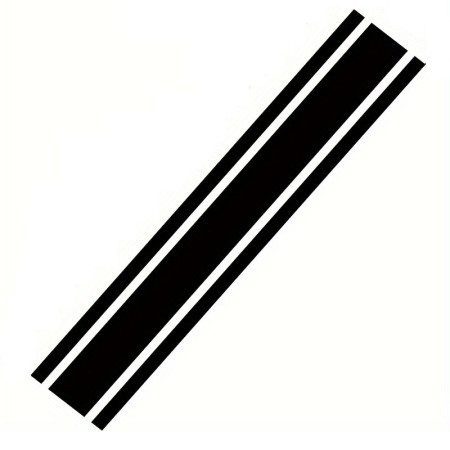 Sticker auto tuning Triple Stripes negru, 125x22 cm, folie Oracal autoadeziva, decor exterior masina sport