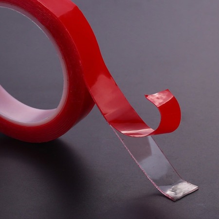 Banda Adeziva Dublu Fata ACRILICA Transparenta, 20mm x 3m, Super Rezistenta