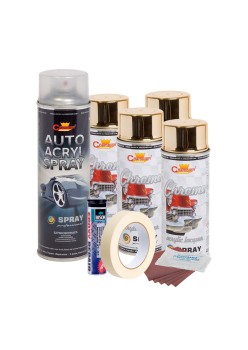 Kit complet reparatie si vopsire jante culoare Auriu Metalic, V4