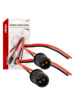 Set 2 socluri bec T10, W5W, W3W, cu mufe din cauciuc si cabluri siliconate