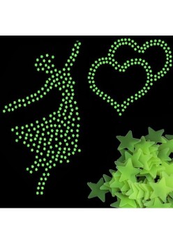 Set 100 stelute decorative Fluorescente care absorb lumina si stralucesc in intuneric