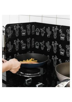 Protectie din aluminiu anti-stropire pentru gatitul pe aragaz, lavabila, culoare Neagra