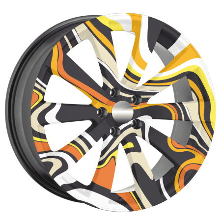 Folie auto decorativa jante FJT-21, set 4 bucati, diametru 60 cm, autoadeziva, imprimata EcoSolvent, rezistenta UV si intemperii