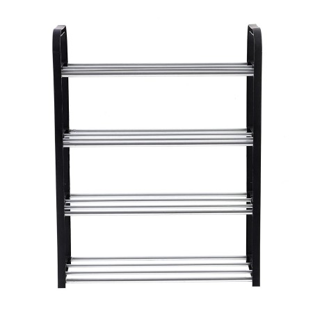 Raft Elegant pentru depozitare Pantofi sau Pantaloni, cu traverse metalice, 4 nivele, dimensiuni 58 x 42 x 18 cm