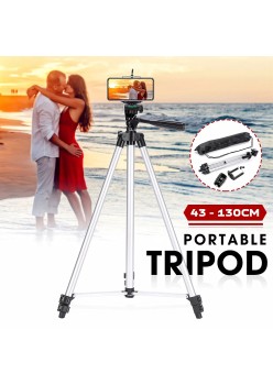 Trepied fotografic din aluminiu, compact, cu suport mobil 3D + Telecomanda Bluetooth