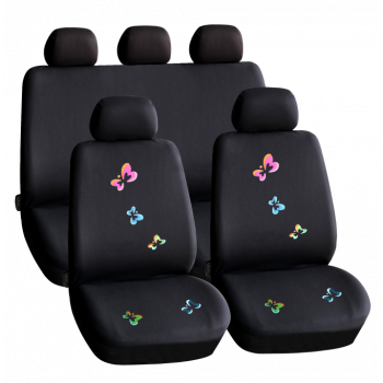 Set huse scaun auto ieftine, Universale 9 piese, model BUTTERFLY