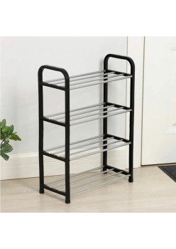 Raft Elegant pentru depozitare Pantofi sau Pantaloni, cu traverse metalice, 4 nivele, dimensiuni 58 x 42 x 18 cm