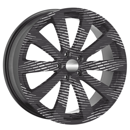 Folie personalizare jante auto set 4 bucati model FJT-23, diametru 60 cm, imprimare EcoSolvent, adeziv rezistent exterior