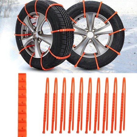 Set 10 benzi Anti-Derapante pentru Anvelope Auto, reglabile, lungime 93,5 cm
