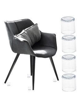Set 4 buc. protectii anti-zgarieturi picioare scaun, diametru 19mm, culoare transparent