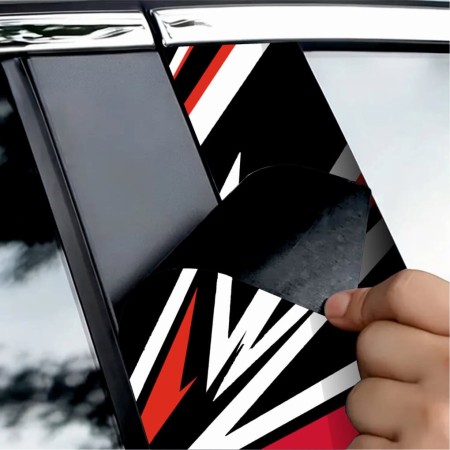 Set 2 Stickere Autoadezive pentru Stâlpi Uși Auto, Print Exterior HD, OraJet EcoSolvent, 50x22 cm