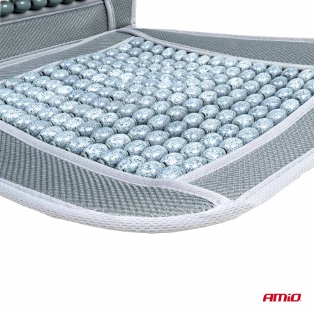 Husa scaun auto cu bile de masaj si suport lombar, dimensiuni 97 x 44 cm, culoare Gri