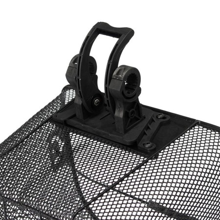 Coș Metalic Demontabil pentru Bicicletă, Cu Mâner, Prindere Rapidă CLICK, Negru, 33x26x25 cm, Compatibil Biciclete 20"-28", Sarcină 6 kg