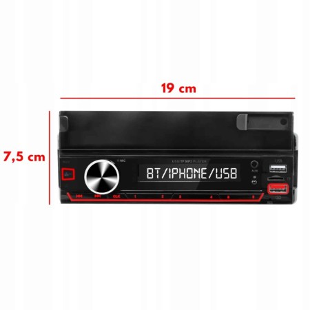 Player Auto RGB, 4 x 50W, model XBASS 7011X, cu Suport Telefon, Telecomanda pe volan, Bluetooth, Radio, MP3, AUX, Card