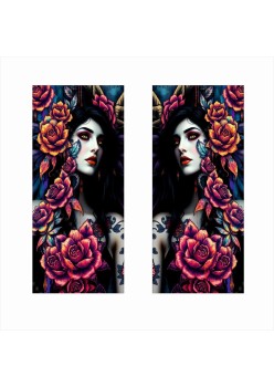 Set 2 Stickere Auto pentru Stâlpii Ușilor, Print Autoadeziv Outdoor, 2x 50x22cm, Folie OraJet EcoSolvent