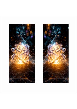 Set 2 Stickere Auto Decorative pentru Stâlpi Uși, 50x22 cm, Print HD EcoSolvent, Folie OraJet Autoadezivă, Exterior, Rezistentă la Intemperii