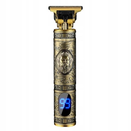 Trimmer Profesional de tuns barba sau parul, lama din titan + ceramica, cu acumulator,  accesorii incluse, model Woodman T9