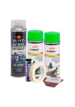 Kit complet reparatie si vopsire jante culoare Verde Fluorescent, V2