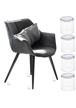 Set 4 buc. protectii anti-zgarieturi picioare scaun, diametru 19mm, culoare transparent
